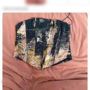 Windsor Black and Brown Crop Top